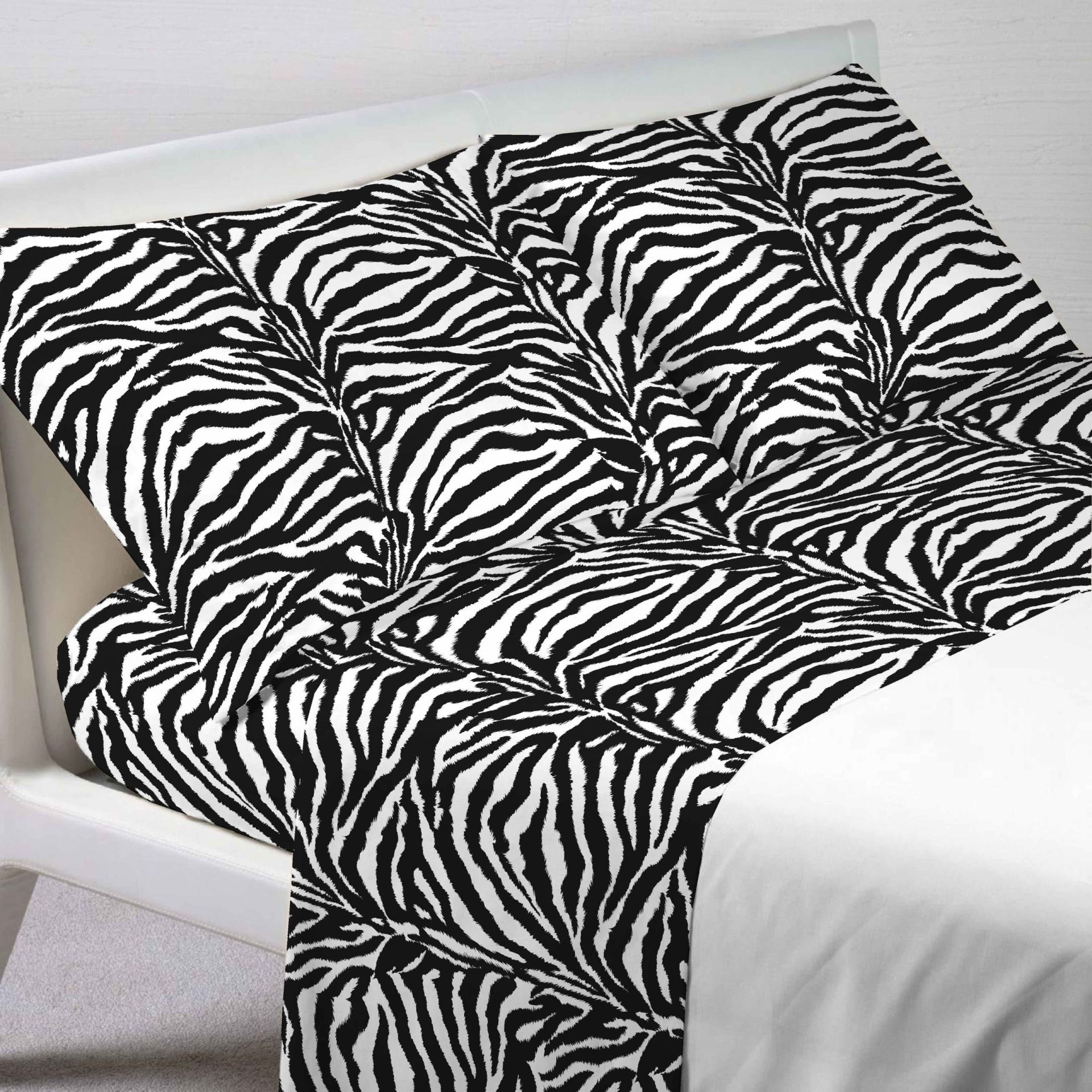 Completo Lenzuola in FLANELLA Zebrato