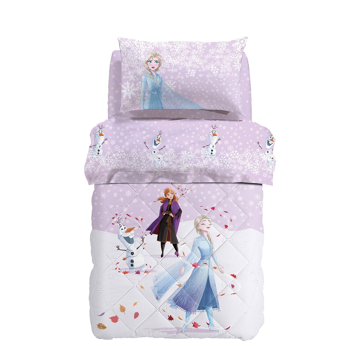Trapuntino Caleffi Disney Frozen Elsa & Anna primaverile estivo 170x265 cm puro cotone rosa 