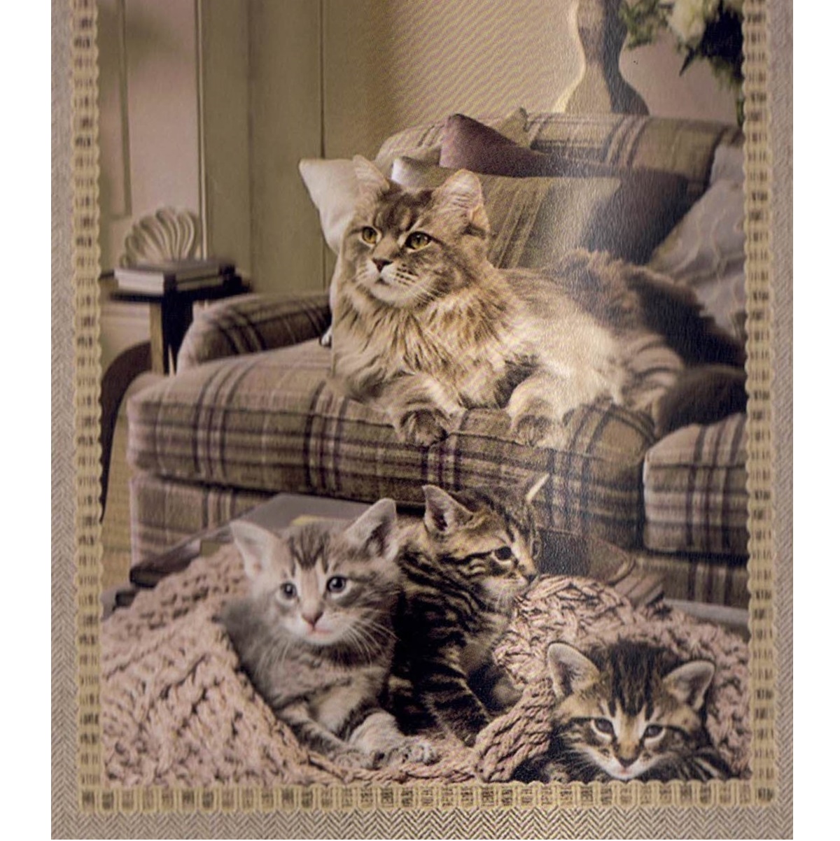 Coperta Plaid Agnellata Digitale Gatto Furbi - Cose di Casa, un