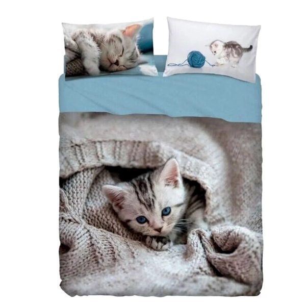 Completo lenzuolo copriletto Wool Cat BASSETTI