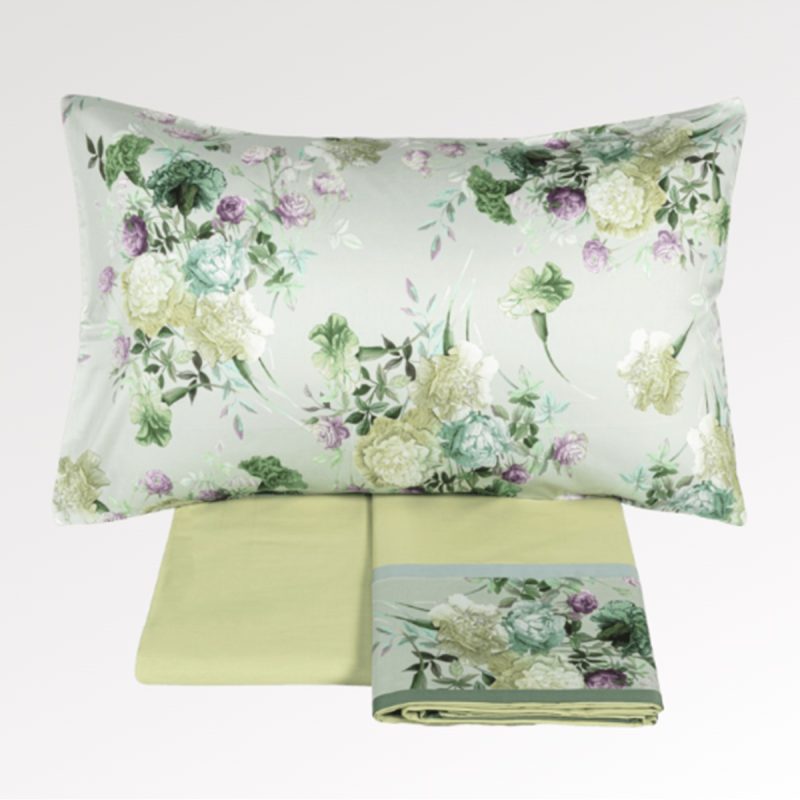 completo lnzuola summer fazzini in raso verdecompleto lnzuola summer fazzini in raso verde