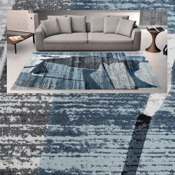 tappeto arredo double blue geometrico