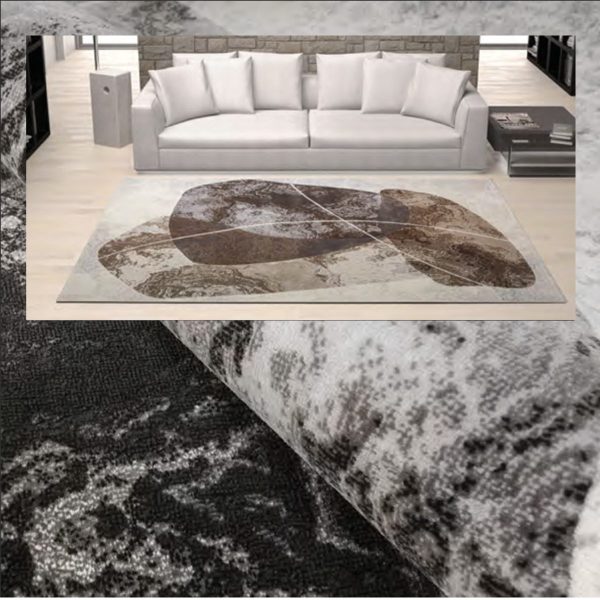tappeto arredo double petal marrone e grigio