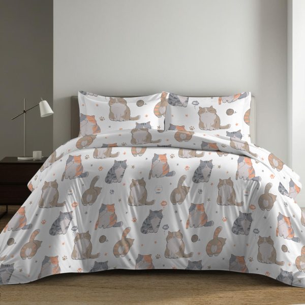 completo lenzuola Gatti 100% cotone