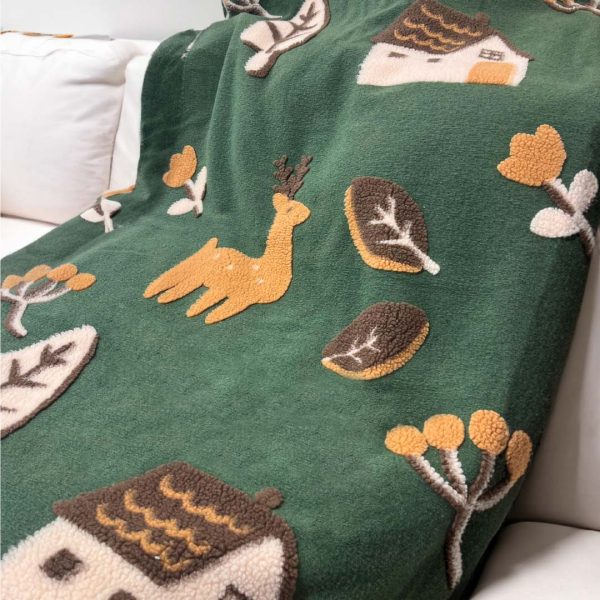 Plaid Renifer effetto lana cotta