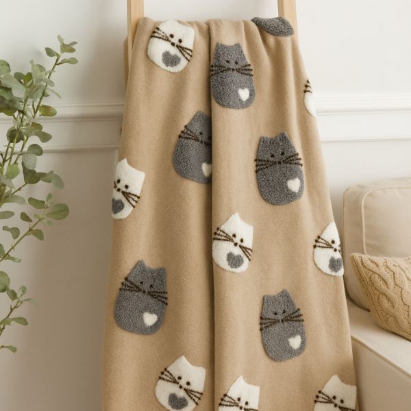 Plaid Mirtillo effetto lana cotta